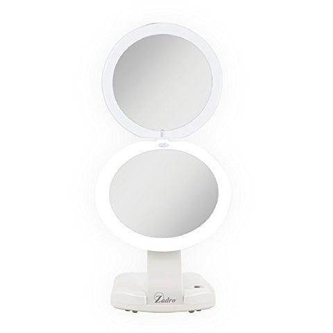 Next Generation LED Lighted Ultimate Make-up Mirror, 1x and 10x Magnification, White