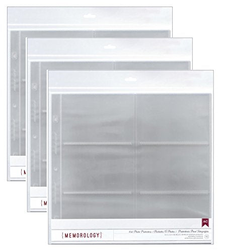 American Crafts- Side-Loading Page Protectors 12"x12" 10/Pkg, (6) 6"X4" Pockets (3 Packs)