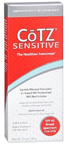 Cotz Sensitive Sunscreen, SPF 40 3.5 oz (Pack of 2)