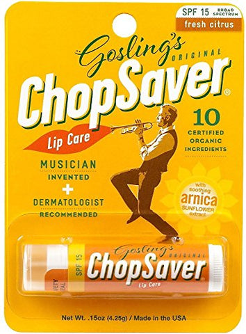 Chop Saver Gold With Sun Block Lip Balm Spf 15 On Blister Card