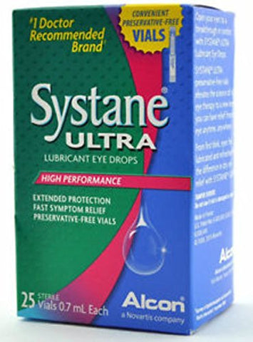 Systane Ultra Lubricant Eye Drops 0.7 mL vials 25 ea (Pack of 3)
