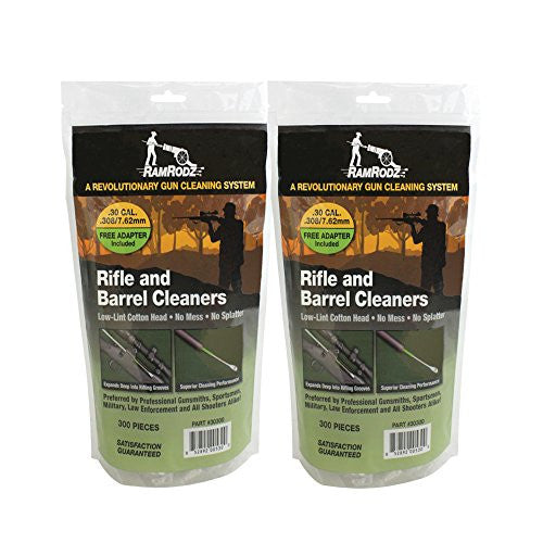 RamRodz .30/.308/7.62mm Rifle and Barrel Cleaners 2pk 600 Swabs Free Shipping