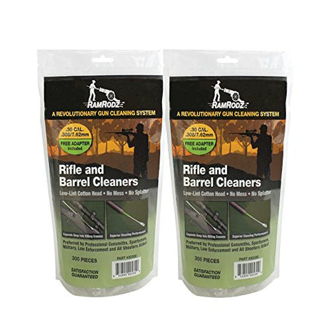RamRodz .30/.308/7.62mm Rifle and Barrel Cleaners 2pk 600 Swabs Free Shipping