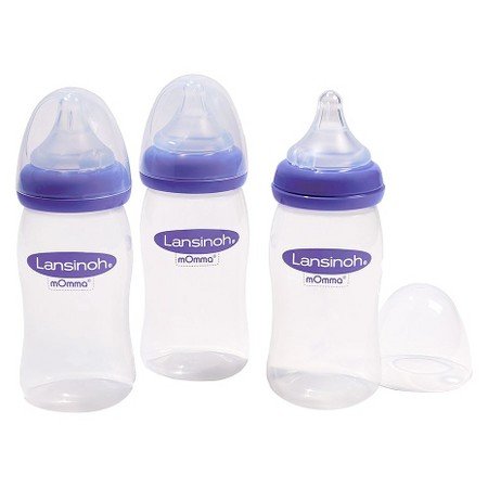 mOmma Feeding Bottle 8 oz, with Medium-Flow NaturalWave Nipple (3-Pc Pack)