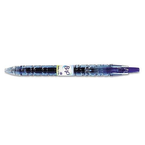 B2P Retractable Gel Roller Pen, Barcoded, Fine - Blue Ink