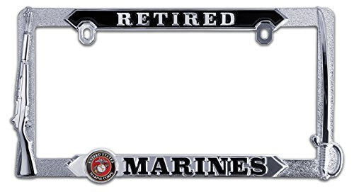 Us Marines Retired 3D License Plate Frame