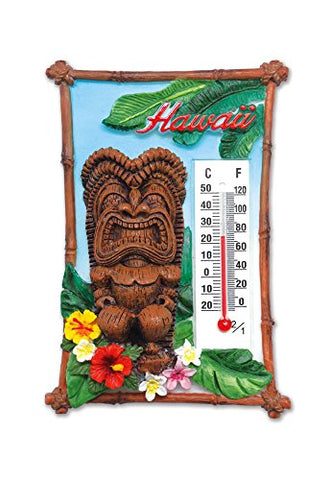 Thermometer Magnet Tiki Floral, 2.5” x 3.5”