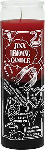 Candle 7 Day Jinx Removing Red/Black, 2 1/2" Wide And 8 1/8" Tall