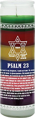 Candle 7 Day 23Rd Psalm 7 Colors, 2 1/2" Wide And 8 1/8" Tall