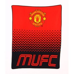 Manchester United FC Fade Fleece Blanket (BLFLEPFADEMNU) - 125cm x 150cm (Red / Black)