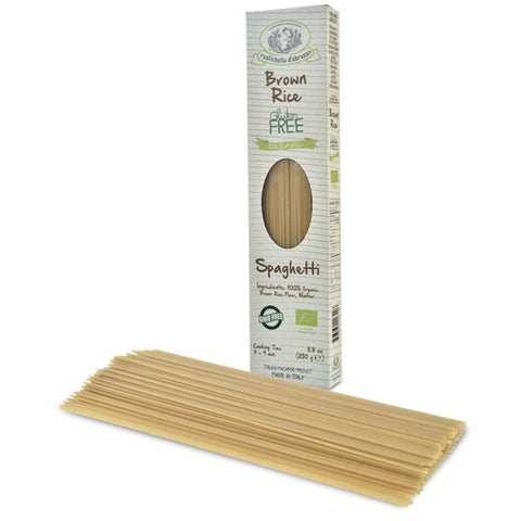 Rustichella d'Abruzzo Pasta, Organic Gluten Free in Box, Brown Rice Spaghetti, 250 gr/8.8 oz