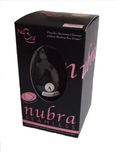 NuBra Seamless Push Up Adhesive Bra with Molded Pads SE998 (E, Black)