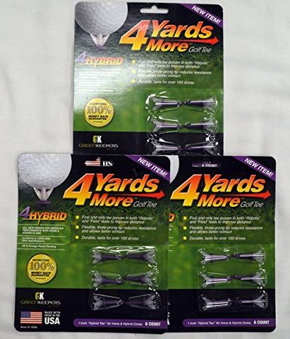 4 Yards More Golf Tees - Hybrid - 6 Count