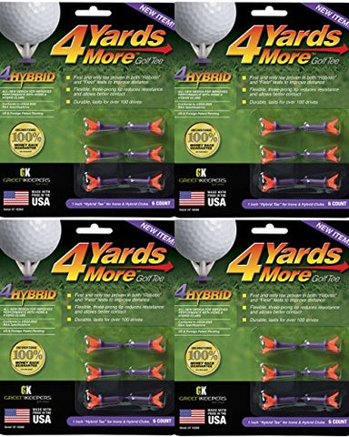 4 Yards More Golf Tees - Hybrid - 6 Count