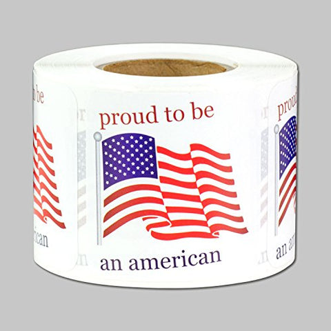 1.5 x 1.5 inch - Proud to be an American Stickers (300 Stickers)