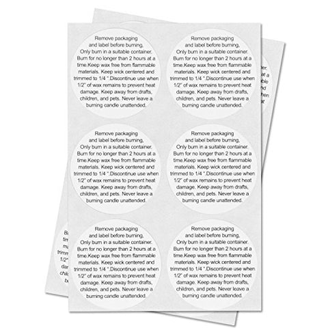 1.5 inch - Candle Warning Stickers (300 Labels)