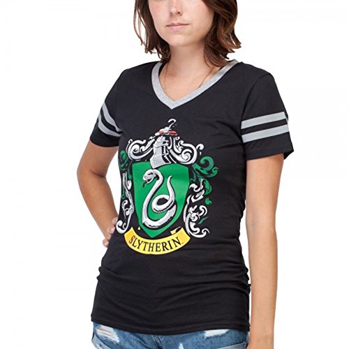 Harry Potter Slytherin Jrs V-Neck Tee-S