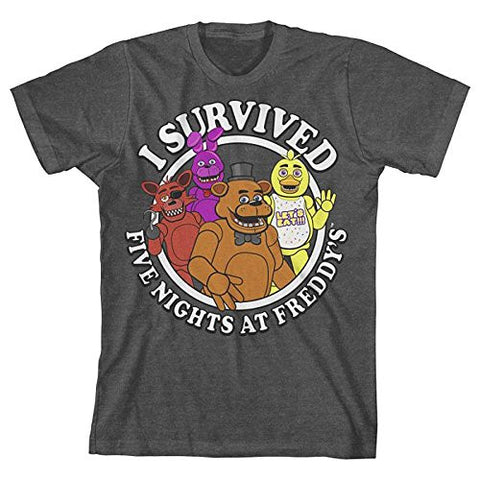 Five Nights at Freddy's Boys I Survived Charcoal Tee-S