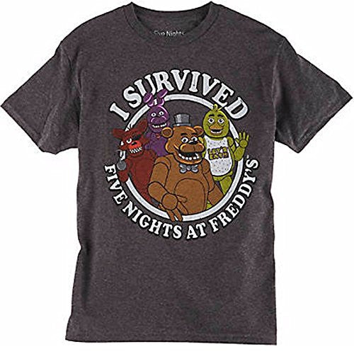 Five Nights at Freddy's Boys I Survived Charcoal Tee-M