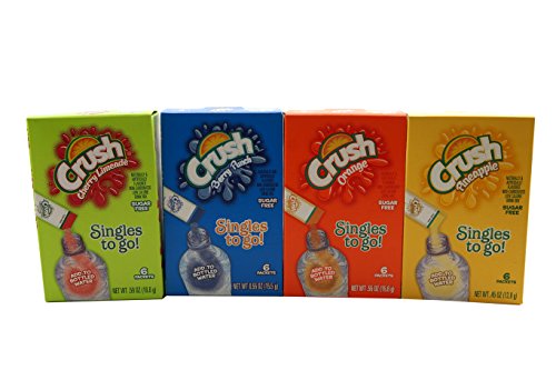 CRUSH 6 To Go Bundle Pack of 7 - Orange, Pineapple, Cherry, Grape, Stawberry, Cherry Limeade, Berry Punch