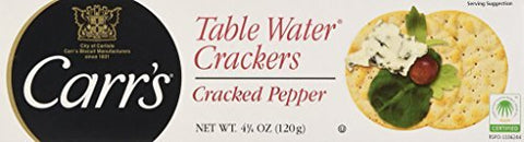 Carrs Table Water Crackers with Cracked Pepper, 4.25 oz