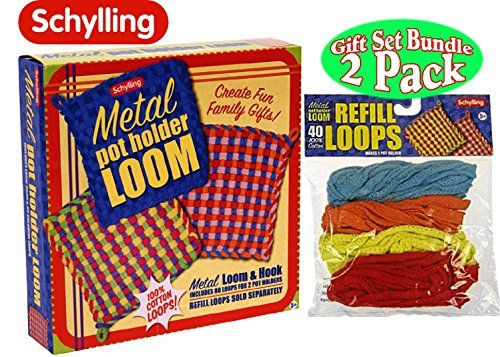 METAL POTHOLDER LOOM and LOOP REFILL FOR MLPH, 2 Packs