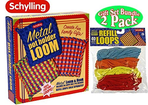 METAL POTHOLDER LOOM and LOOP REFILL FOR MLPH, 2 Packs