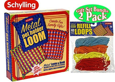 METAL POTHOLDER LOOM and LOOP REFILL FOR MLPH, 2 Packs