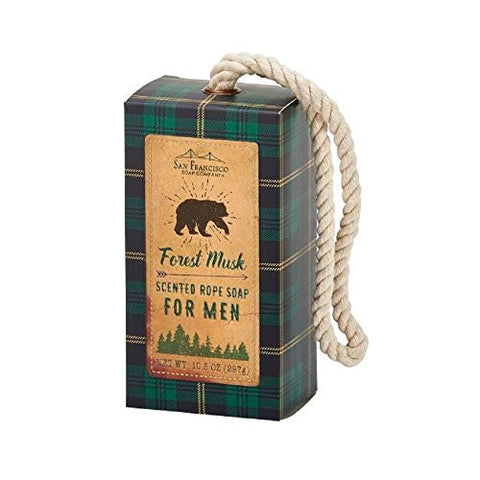 San Francisco Soap Company - Scented Rope Soap for Men, Masculine Fragrances on a Rope, Bear-Forest Musk, 10.5 oz