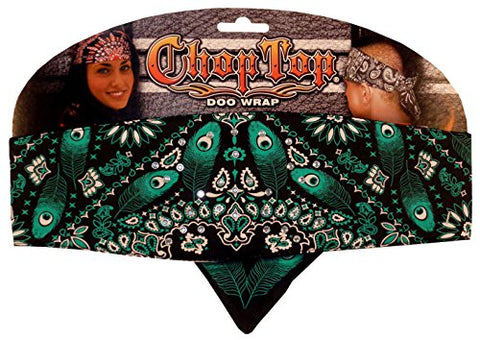 Chop Top: Peacock Paisley Mint w/ Rhinestones