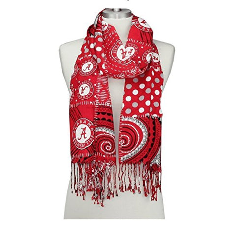Mixed Print Scarf, Alabama, 72"L x 24"W