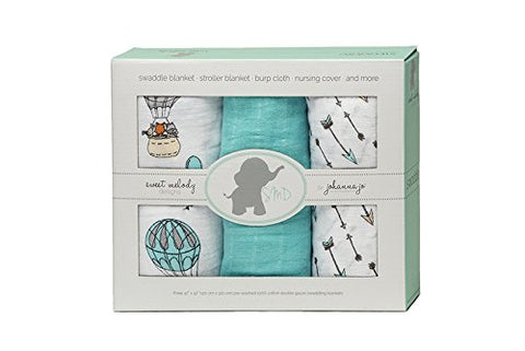 Shannon Fabrics 3 Finished Embrace Swaddles Away We Go 3 Per Pack 47in x 47in