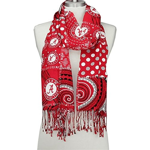 Mixed Print Scarf, Alabama, 72"L x 24"W