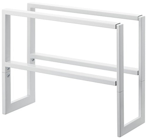Line 2 Shelves Adjustable Shoe Rack - White
