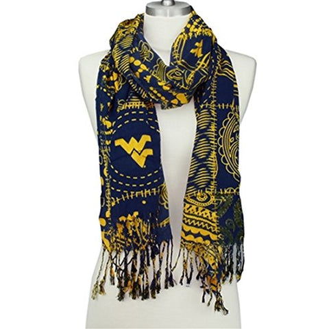 Mixed Print Scarf, West Virginia, 72"L x 24"W
