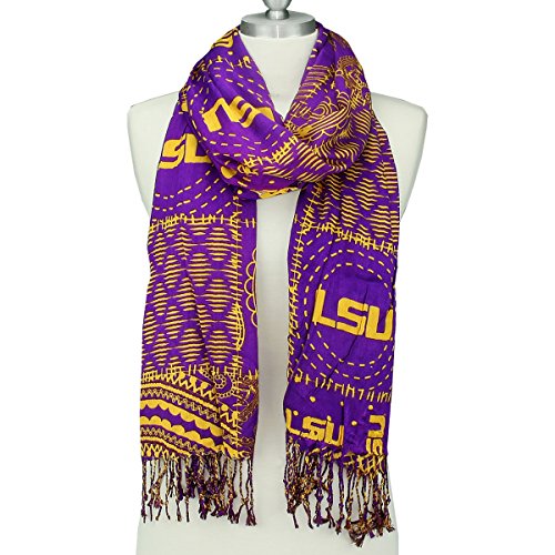 Mixed Print Scarf, Louisiana State, 72"L x 24"W
