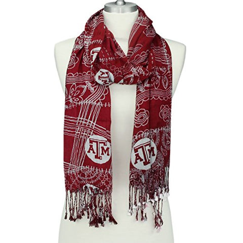 Mixed Print Scarf, Texas A&M, 72"L x 24"W