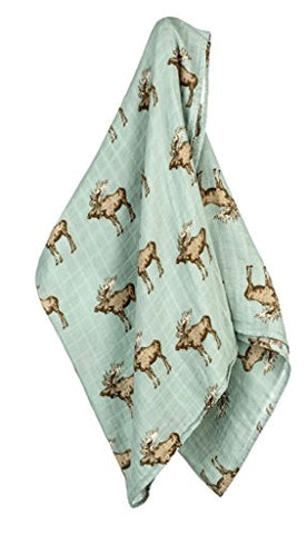 Bamboo Swaddle 47″ x 47″, Bow Tie Moose