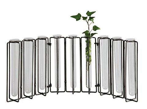 18-1/2"L Glass Vases In MetalStand
