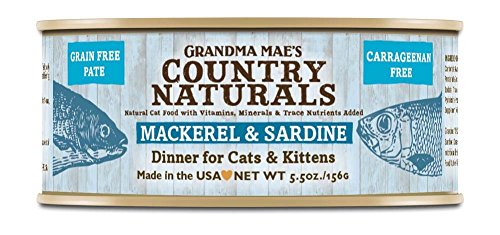 GRANDMA MAE'S COUNTRY NATURALS PATE GRAIN FREE CAT&KITTEN FOOD MACKEREL/SARDINE 5.5 OZ