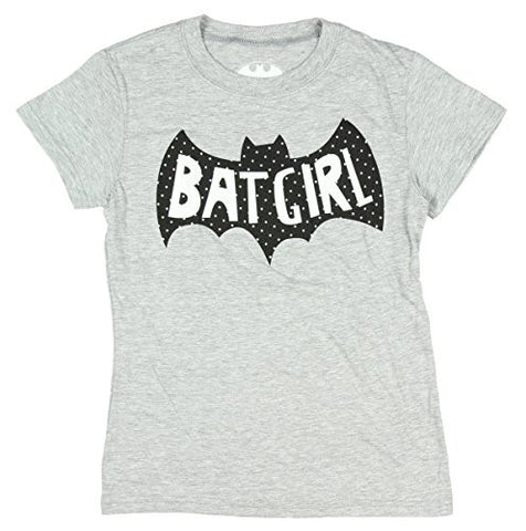 Batgirl Girls Sugar Glitter Logo Heather Tee-M