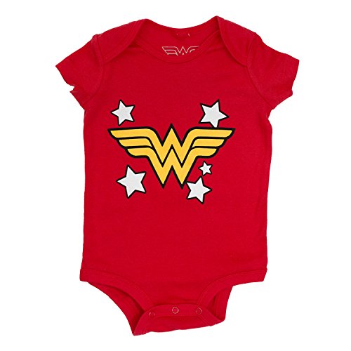 DC Comics Wonder Woman Red Logo Infant Snap Bodysuit-12mos.