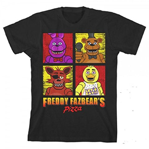 Five Nights at Freddy's Boys Squares Black Tee-XL