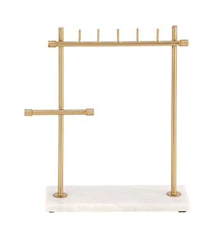 Metal Marble Jewelry Stand 12"W, 13"H