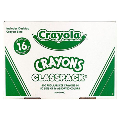 800 ct. Regular Size - 16 Colors, Crayon Classpack