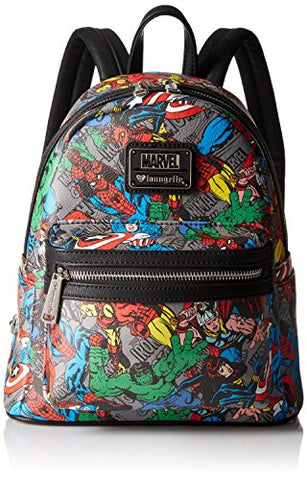 Marvel Character Print Mini Faux Leather Backpack