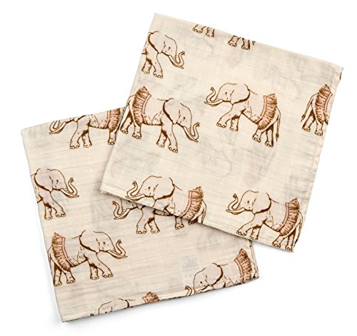 Bamboo Burpies 23" x 23", Tutu Elephant (Set of 2)