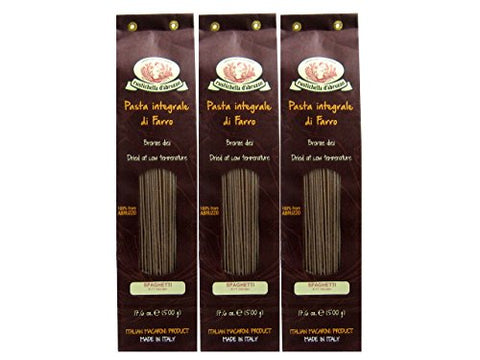 Rustichella d'Abruzzo Pasta, Alternative Flour, Farro in Bags, Spaghetti, 500 gr/1.1 lb