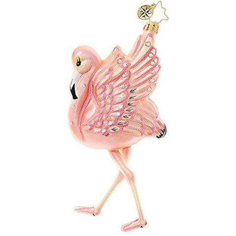 Flamingo Flare, 6", Glass Christmas Ornament