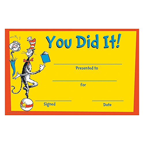 36 Dr. Seuss You Did It! Certificates - 36 pcs (not in pricelist)